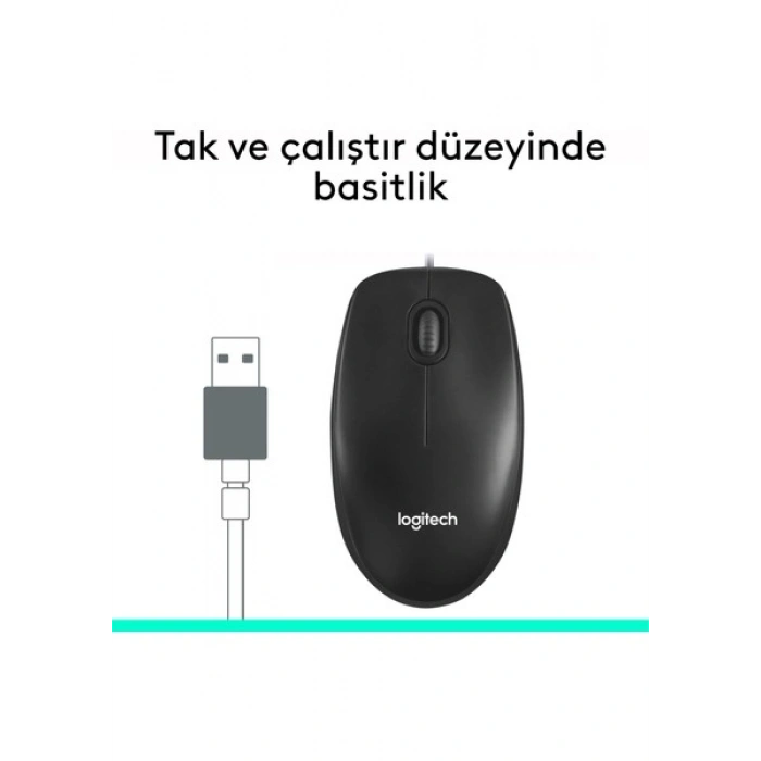 Logitech M90 USB Optik Kablolu Mouse - Siyah