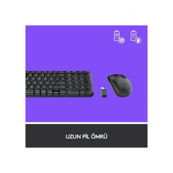 Logitech MK220 Q Tr Siyah Kablosuz Klavye Mouse Set