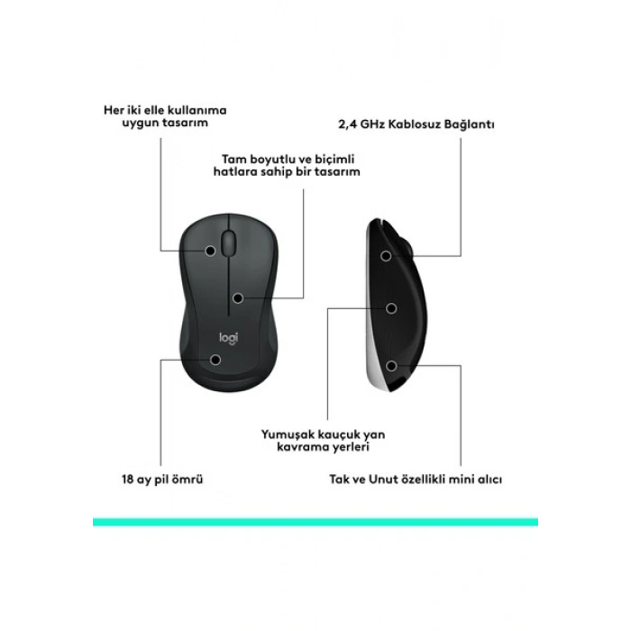 Logitech MK540 ADVANCED Kablosuz Türkçe Klavye Mouse Seti - Siyah
