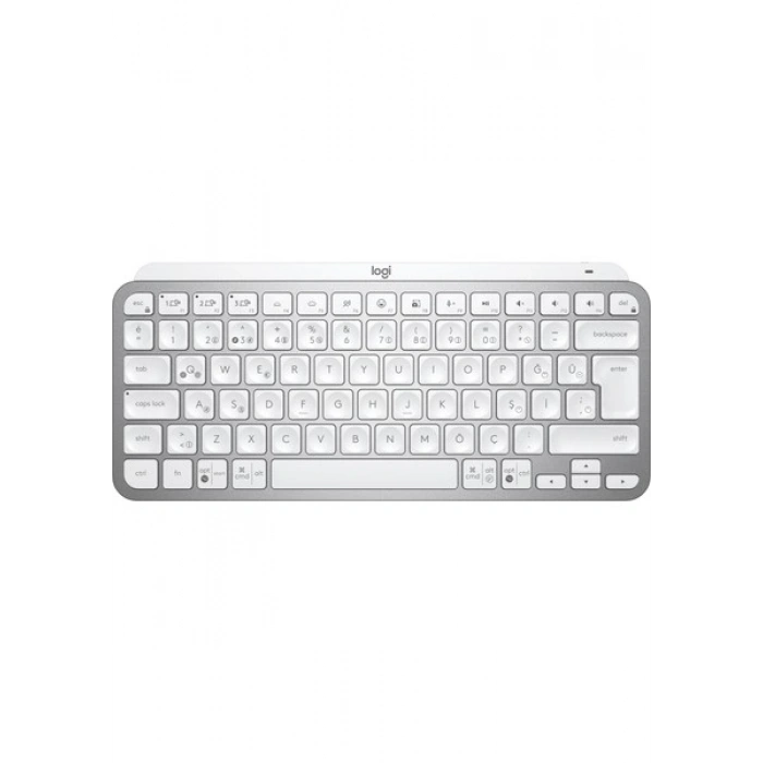 Logitech MX Keys Mini Mac İçin Minimalist Kablosuz Aydınlatmalı İngilizce Q Klavye - Beyaz