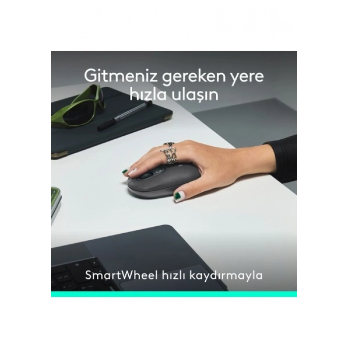 Logitech Pop Icon Kablosuz Bluetooth Sessiz Türkçe Q Klavye ve Mouse Seti, Siyah