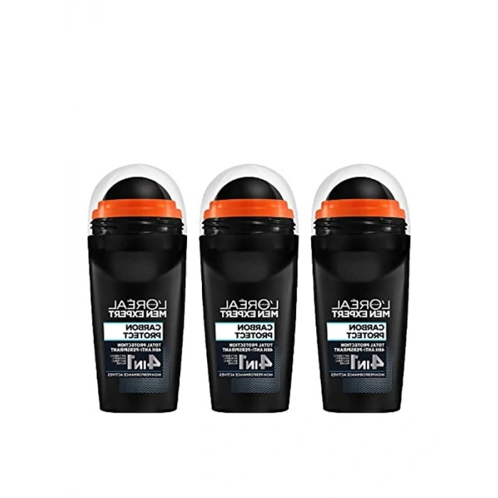 L’Oréal Paris 3lü Men Expert Carbon Protect Anti Perspirant Roll On (3 x 50 ml)