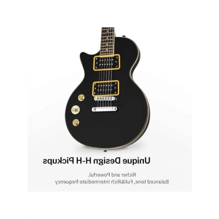 LP Elektro Gitar Paketi - Ihlamur Gövde, Siyah Renk