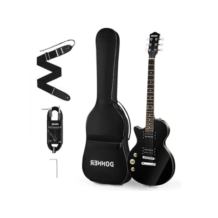 LP Elektro Gitar Paketi, Siyah Renkli