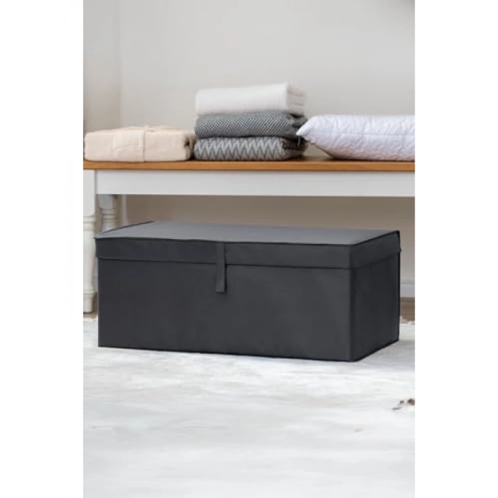 Lüks Çok Amaçlı Saklama Kutusu, Antrasit (Mega Plus Boy 70 x 40 x 30)