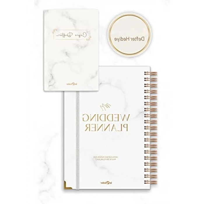 Lüks Düğün Planlayıcısı - Altın Köşeli, 17x24 Boyut