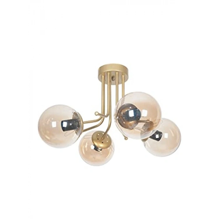 Lüks Gold Renkli Modern Plafonyer - 4lü Avize Seti