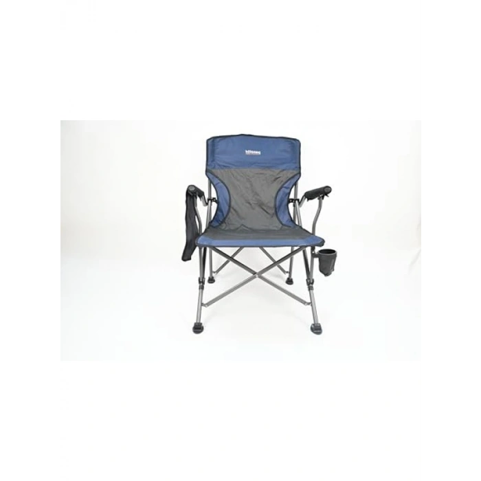 Lüks Kamp Sandalyesi, Ekstra Dayanıklı Metal Yapı, Gri Renk