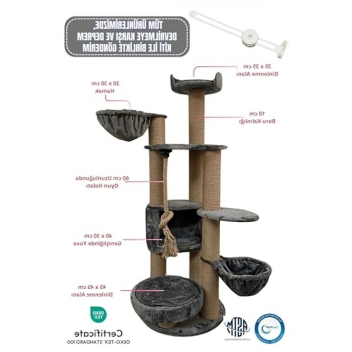 Lüks Kedi Tırmalama ve Dinlenme Ağacı, Modern Tasarım