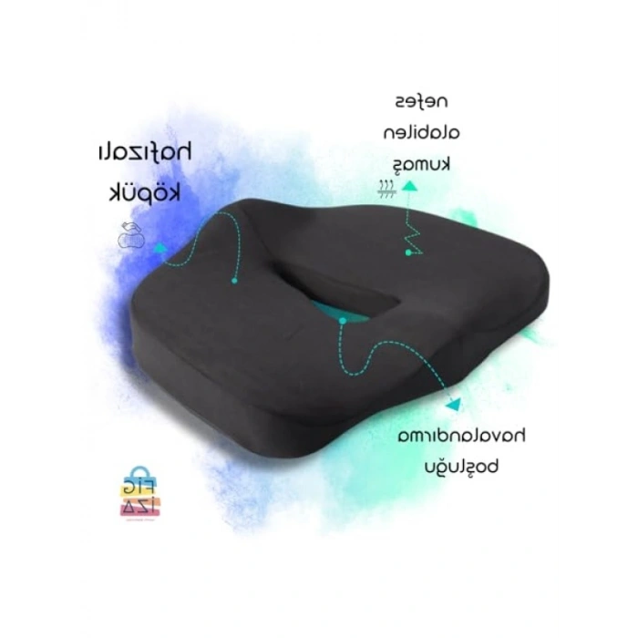 Lüks Ortopedik Visco Oturma Minderi - Siyah