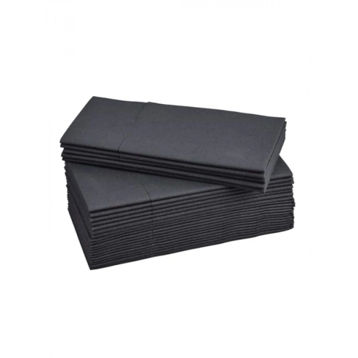 Lüks Siyah Peçete, 38x38 cm, Şık Tasarım