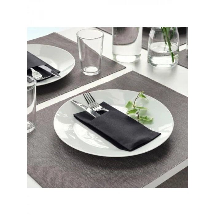 Lüks Siyah Peçete, 38x38 cm, Şık Tasarım