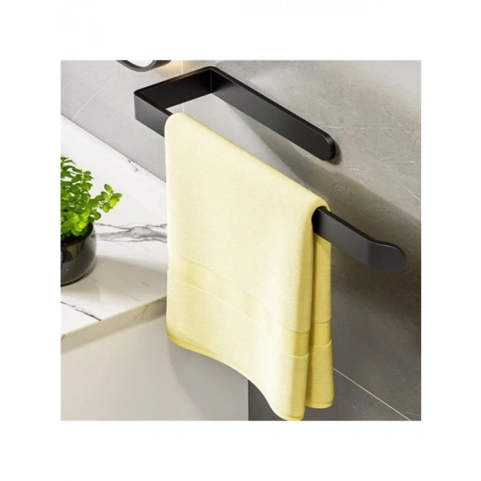 Lüks Tasarım Siyah Yapışkanlı Peçetelik - Banyo için