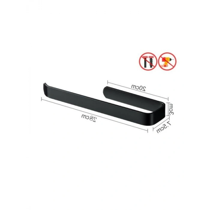 Lüks Tasarım Siyah Yapışkanlı Peçetelik - Banyo için