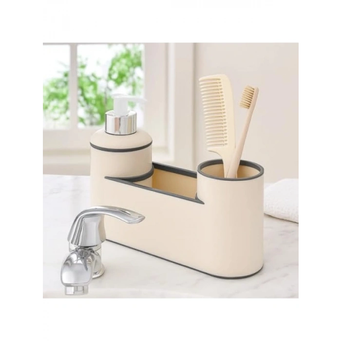 Lüx Akrilik Sıvı Sabunluk, Fırçalık ve Süngerlik Seti