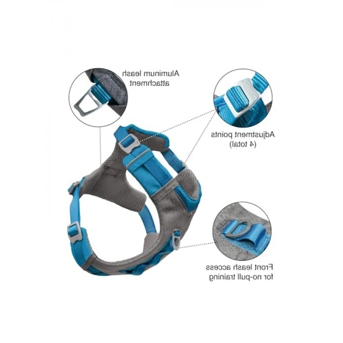M beden Journey Air Köpek Koşum Takımı, Mavi/Gri