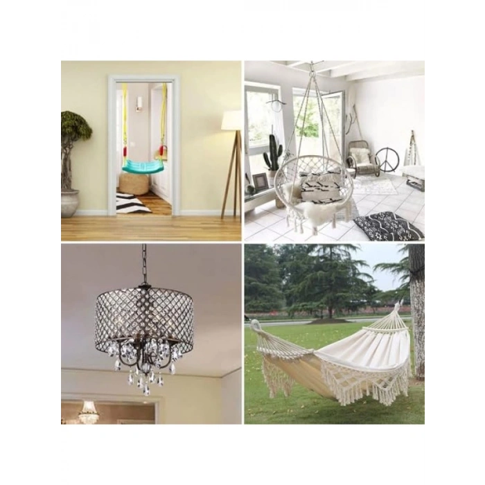 M8 Çelik Dübel Seti - Salıncak, Boks Torbası ve Avize için 5 Adet Gömlekli Kanca