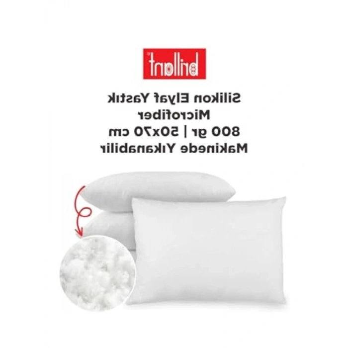 Makinede Yıkanabilir 50x70 cm Silikon Elyaf Yastık - 800 gr