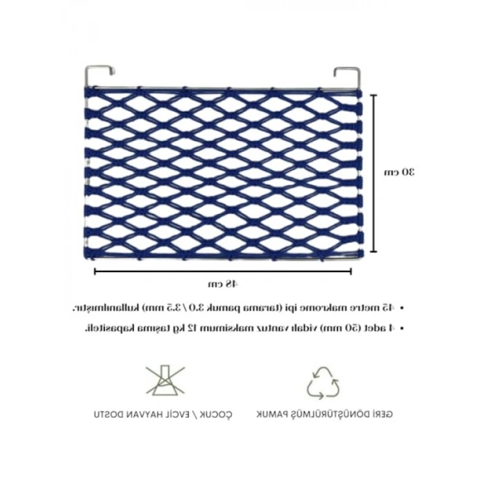 Makrome Vantuzlu Kedi Yatağı (Somon Renk)