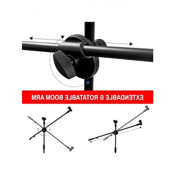 Maksimum 180 cm uzunlukta mikrofon standı, katlanabilir tasarım