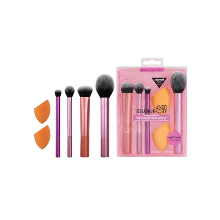 Makyaj için Temel Fırça Seti, Ekstra Süngerli, 5 Parça