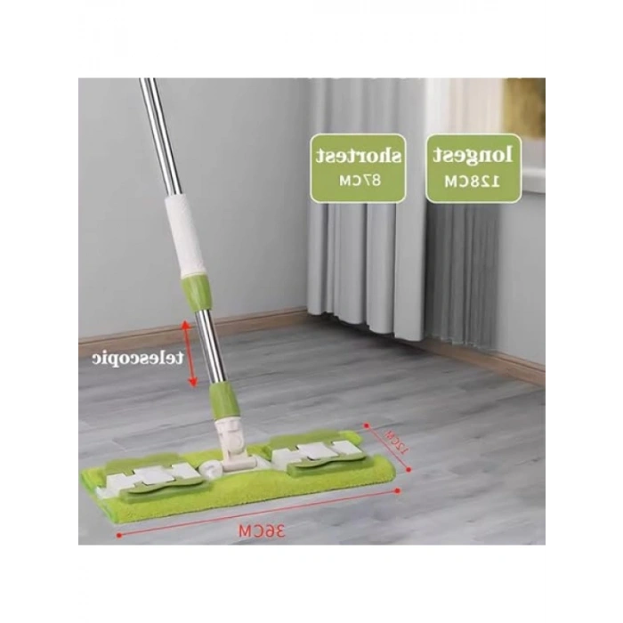 Mandallı Kaliteli Mop - 360° Döner Başlıklı, Uzun Saplı