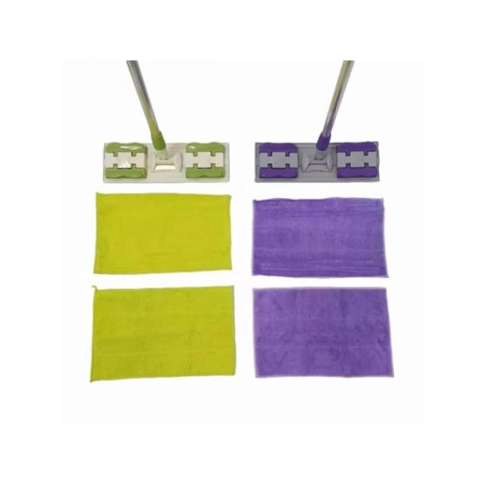 Mandallı Kaliteli Mop - 360° Döner Başlıklı, Uzun Saplı