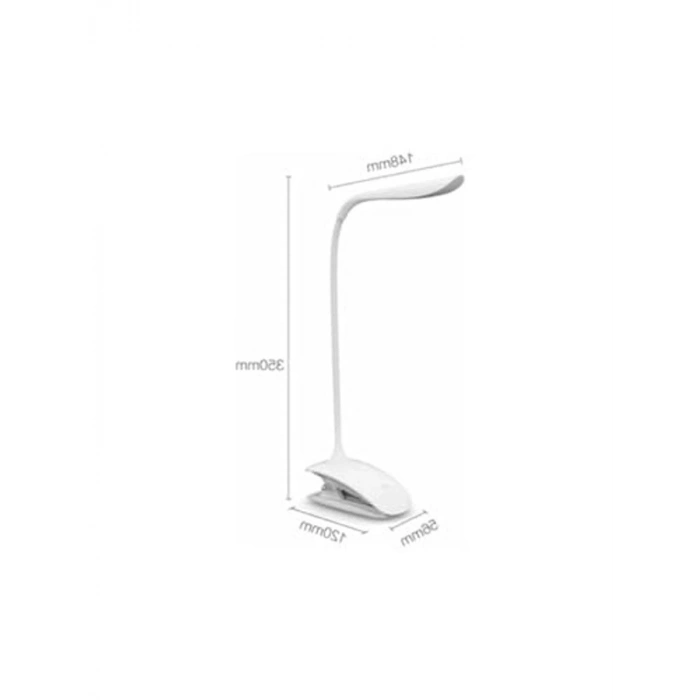 Mandallı Kitap Okuma Lambası, Güçlü Led Işık, Şarjlı