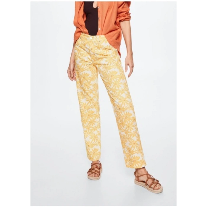 Mango Baskılı Düz Jean