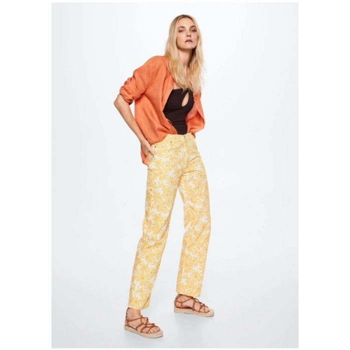 Mango Baskılı Düz Jean
