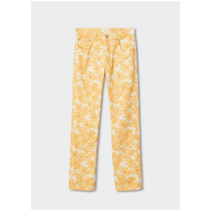 Mango Baskılı Düz Jean