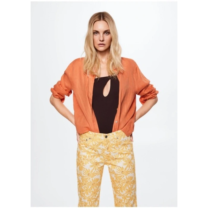 Mango Baskılı Düz Jean