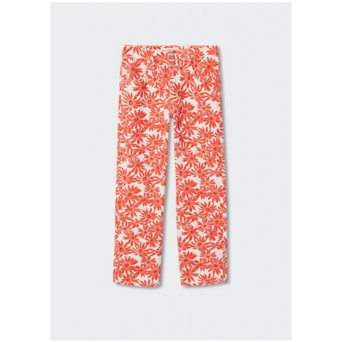 Mango Baskılı düz jean pantolon