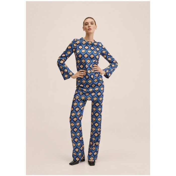Mango Baskılı Retro Elbise
