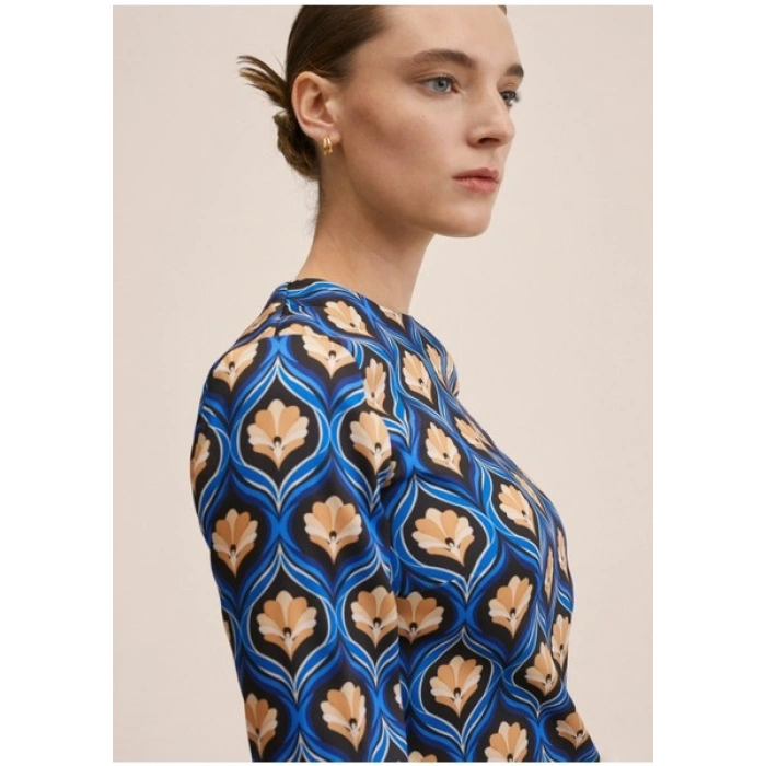 Mango Baskılı Retro Elbise