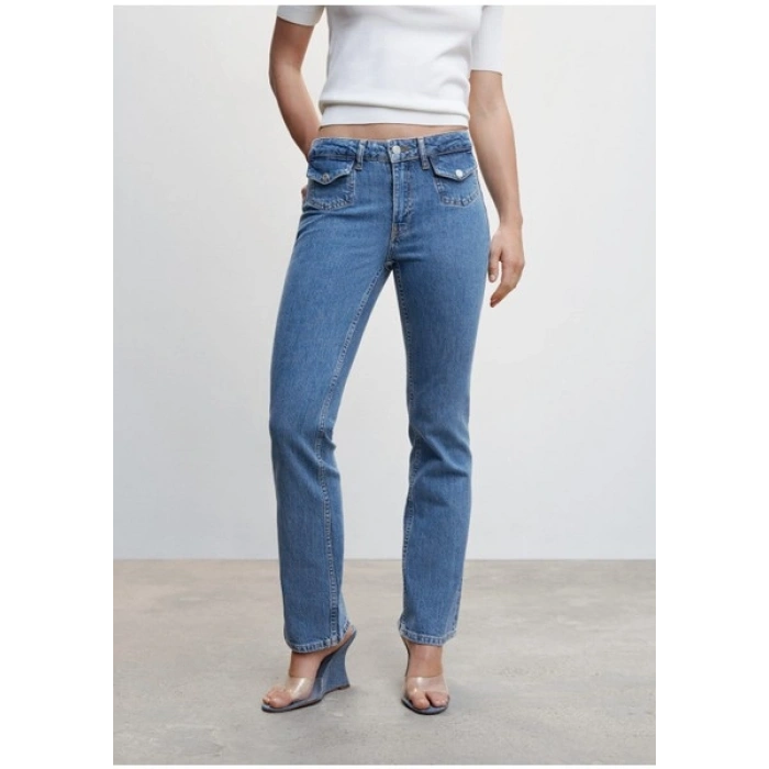 Mango Cepli kloş jean pantolon