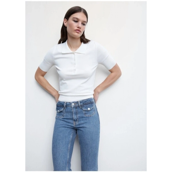 Mango Cepli kloş jean pantolon
