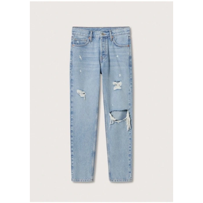 Mango Dekoratif Yırtıklı Bol Paça Jean