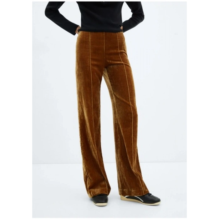 Mango Dikiş Detaylı Kadife Pantolon