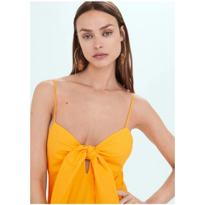 Mango Düğüm Yaka Askılı Elbise