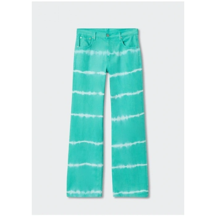 Mango Geniş bacak batik jean pantolon
