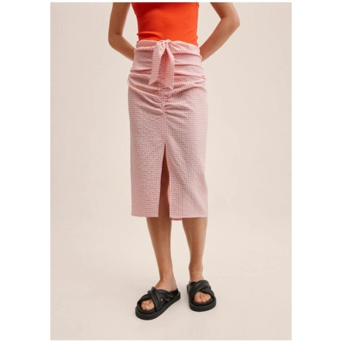 Mango Gingham Pileli Etek
