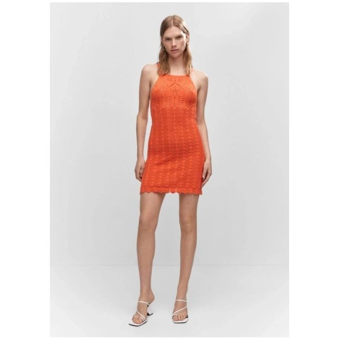 Mango Halter Yaka Örme Elbise