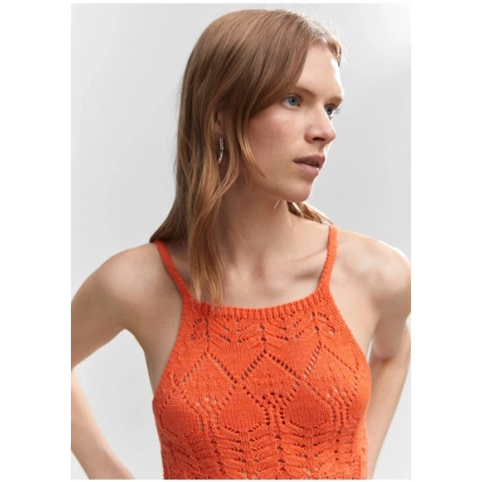 Mango Halter Yaka Örme Elbise