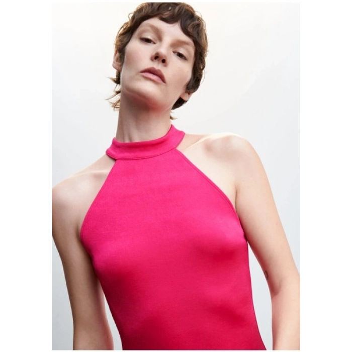 Mango Halter Yaka Püsküllü Elbise