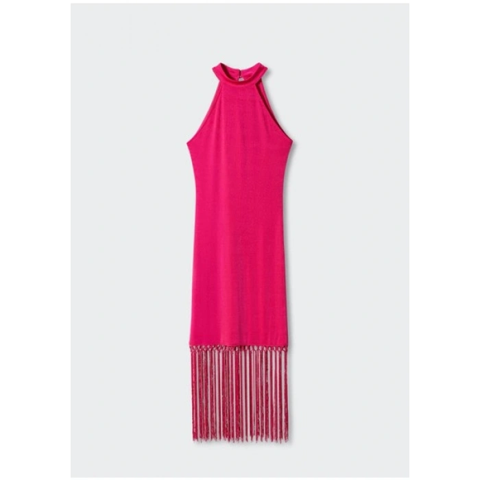 Mango Halter Yaka Püsküllü Elbise