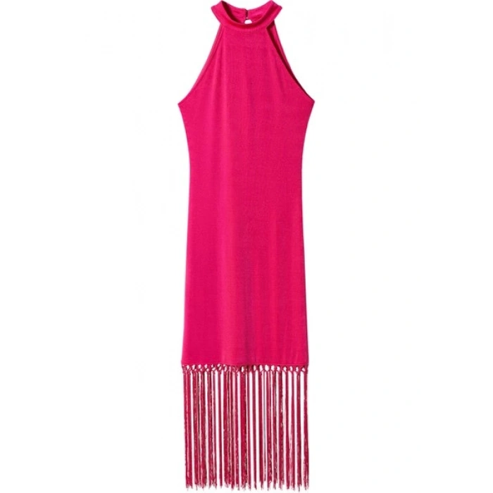 Mango Halter Yaka Püsküllü Elbise