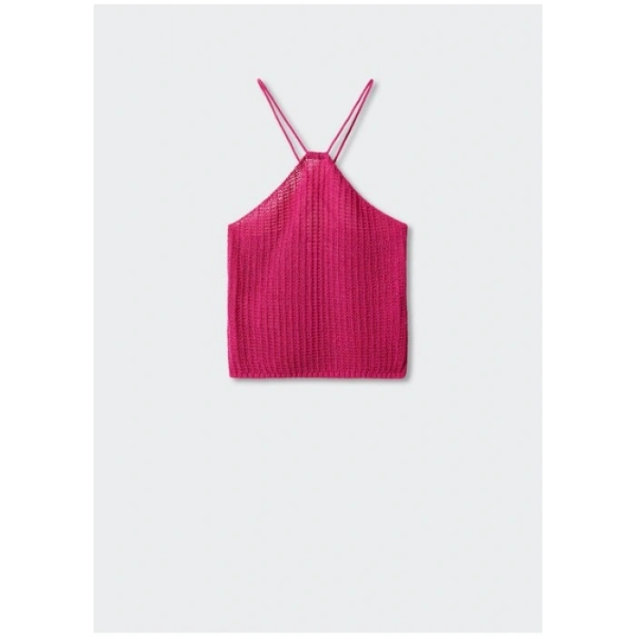 Mango Halter Yaka Tığ İşi Üst