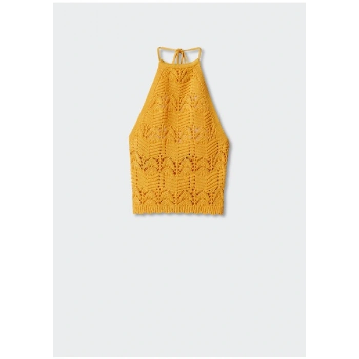 Mango Halter Yaka Tığ İşi Üst