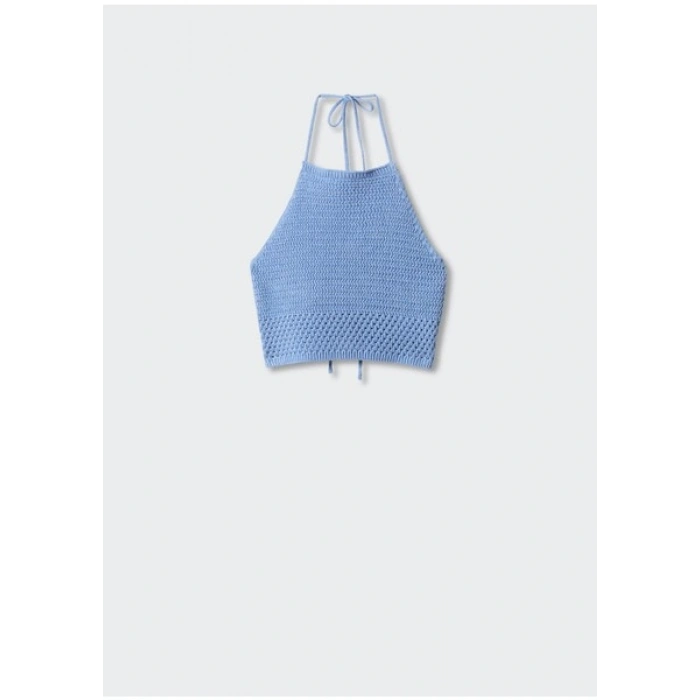 Mango Halter Yaka Tığ İşi Üst